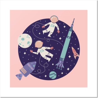Lunar Landing - Purple Posters and Art